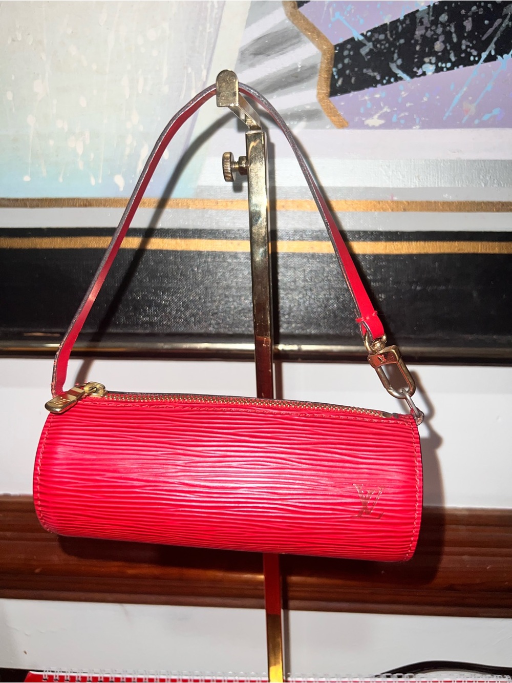 Louis Vuitton Red Epi Cylinder Mini Shoulder Bag
